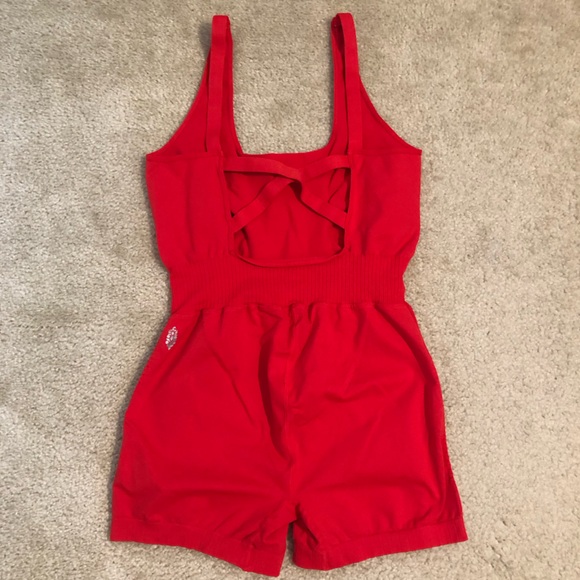 Free People Good Karma Runsie In Victory Red. NWOT! Sz XL - Picture 7 of 9